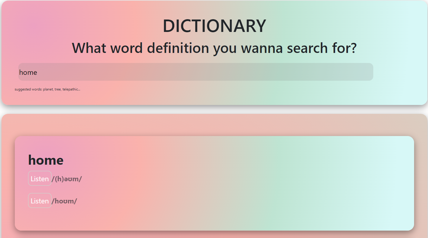 Dictionary app